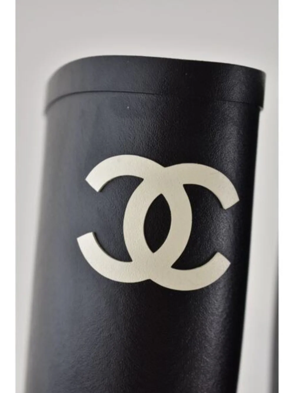 CHANEL Black Rain Boots with CC Logo